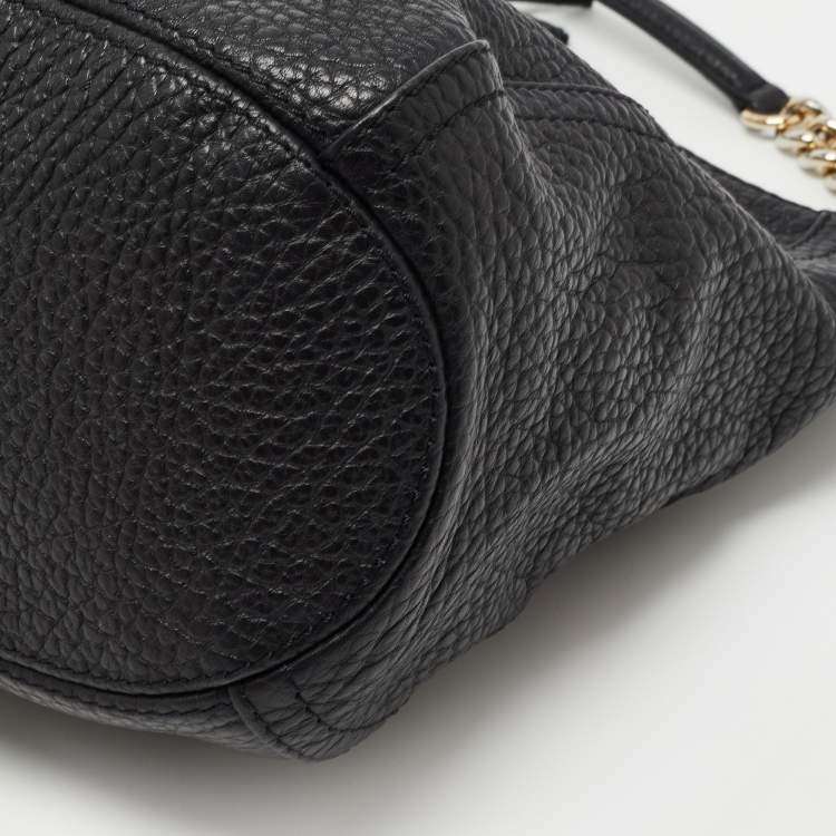 Pre Owned CH Carolina Herrera Black Leather Tassel Hobo