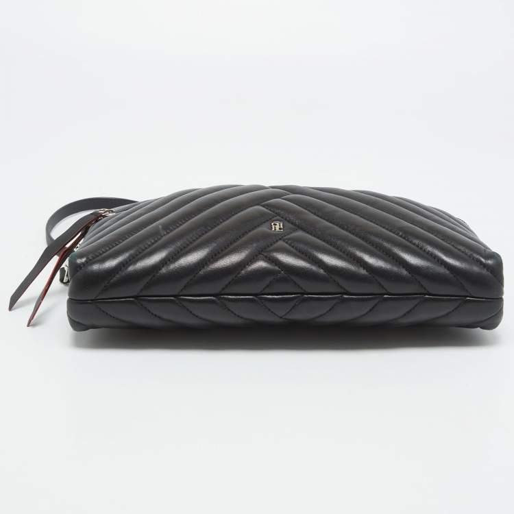 Pre Owned CH Carolina Herrera Black Quilted Leather Crossbody Bag 