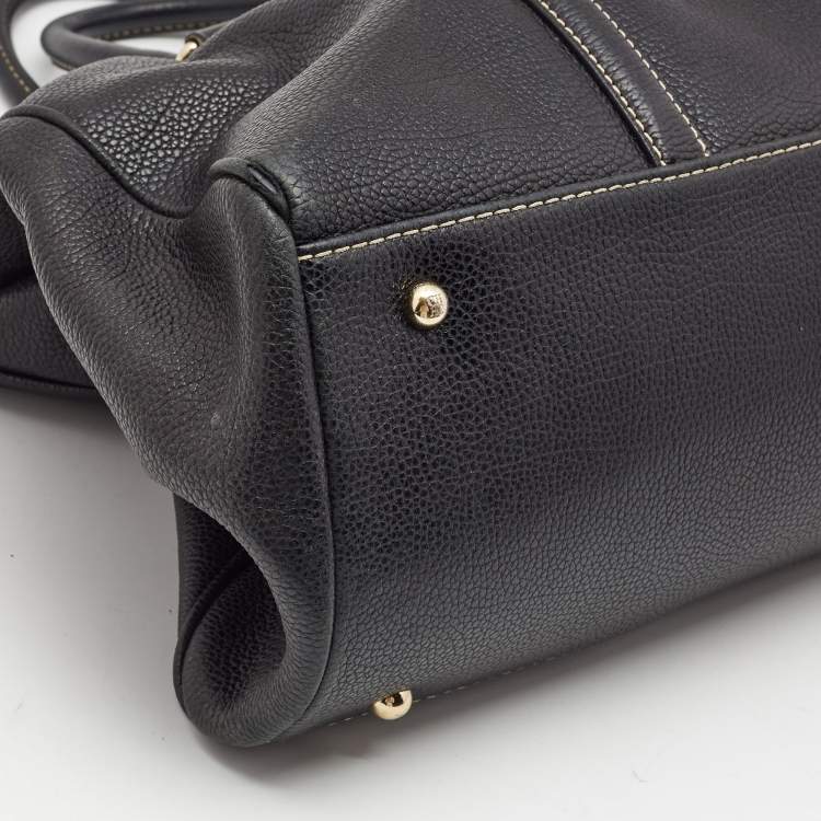 Pre Owned Carolina Herrera Black Leather Large Matteo Tote