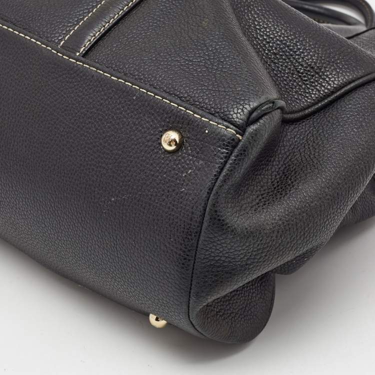 Pre Owned Carolina Herrera Black Leather Large Matteo Tote