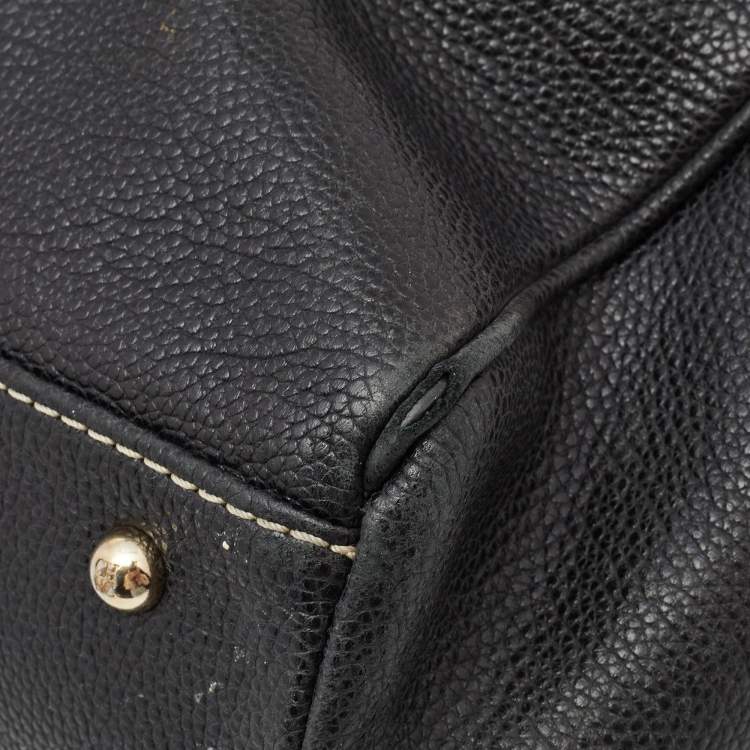 Pre Owned Carolina Herrera Black Leather Large Matteo Tote