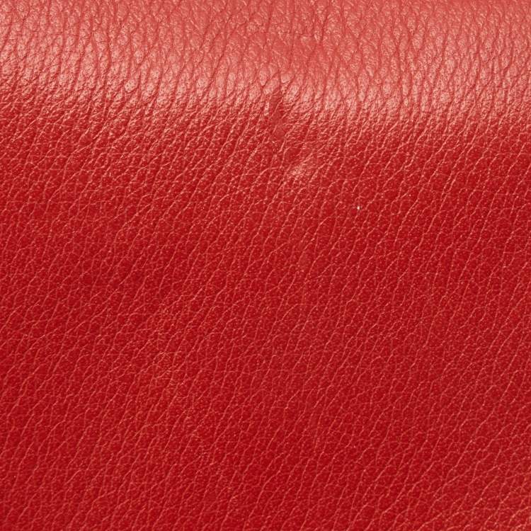 Pre Owned CH Carolina Herrera Red Leather Envelope Clutch