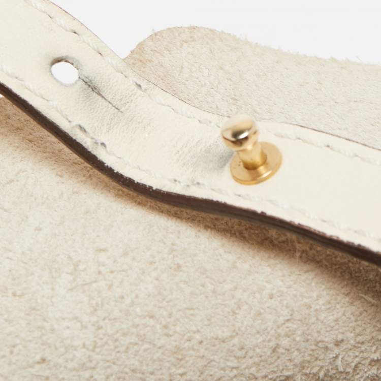 Pre Owned CH Carolina Herrera Off White Monogram Embossed Leather Matryoshka Tote