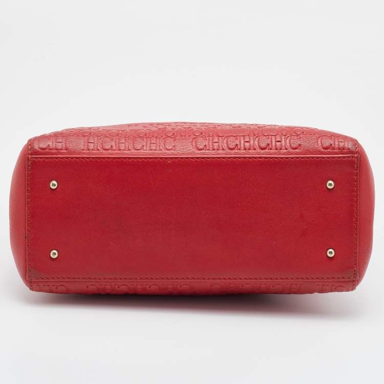 Pre Owned CH Carolina Herrera Red Leather Tote