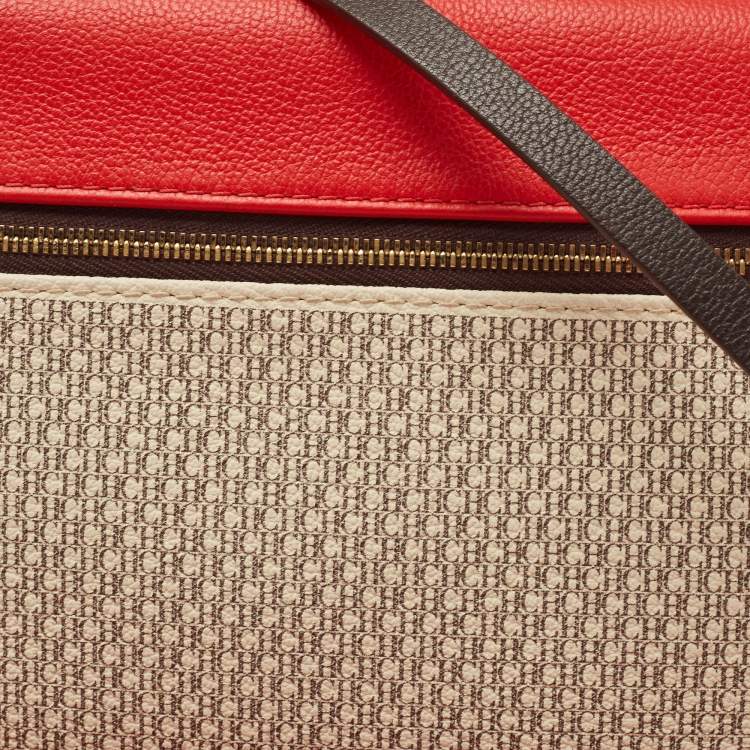 Pre Owned CH Carolina Herrera Tricolor Monogram Coated Canvas and Leather Inro Crossbody Bag