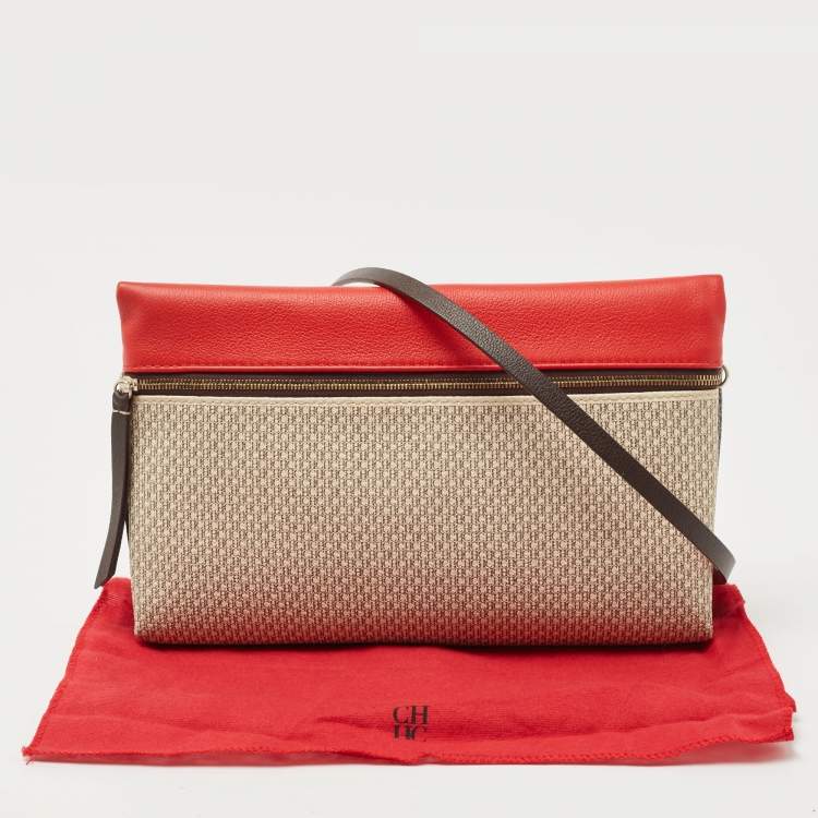 Pre Owned CH Carolina Herrera Tricolor Monogram Coated Canvas and Leather Inro Crossbody Bag