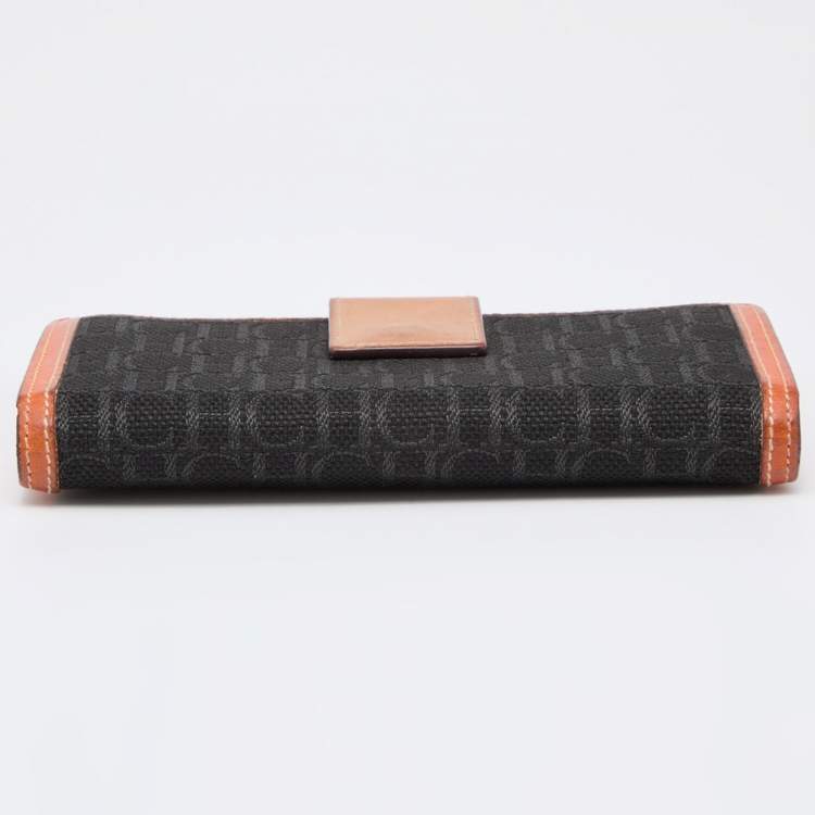 Pre Owned CH Carolina Herrera Multicolor Monogram Canvas and Leather Continental Wallet