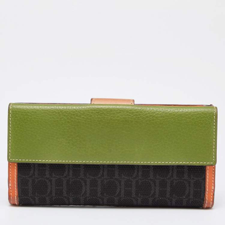 Pre Owned CH Carolina Herrera Multicolor Monogram Canvas and Leather Continental Wallet