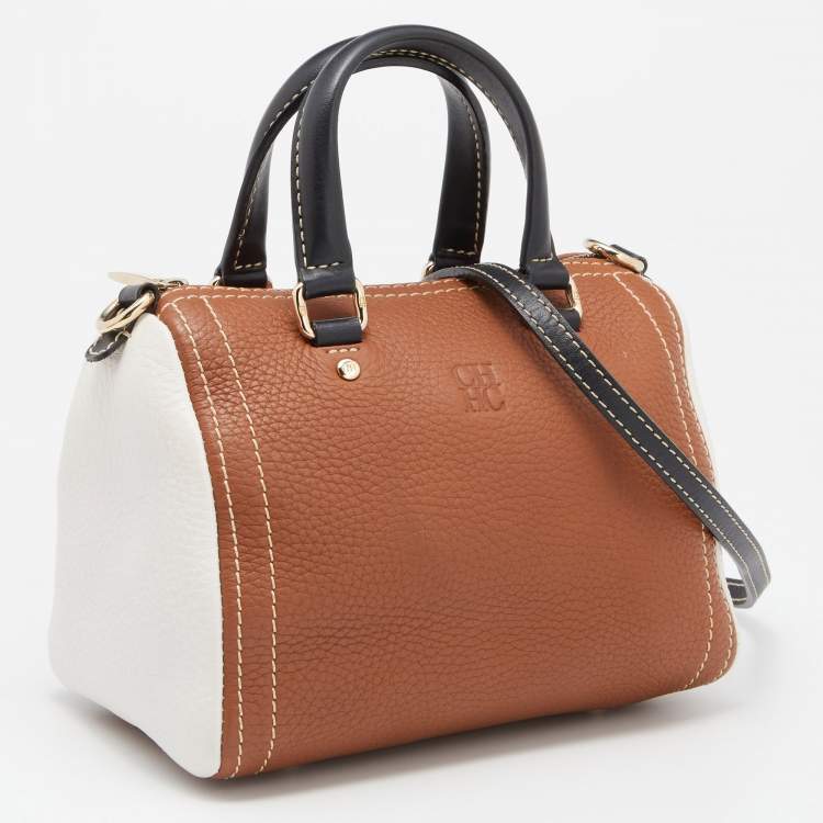 Pre Owned CH Carolina Herrera Tricolour Leather Zip Crosbody Bag
