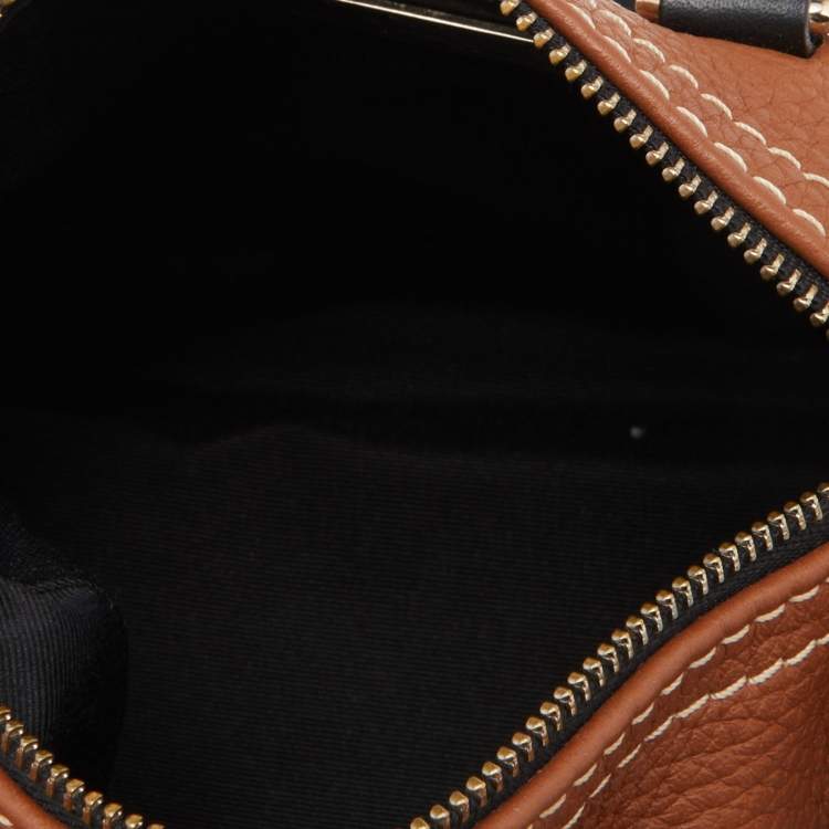 Pre Owned CH Carolina Herrera Tricolour Leather Zip Crosbody Bag