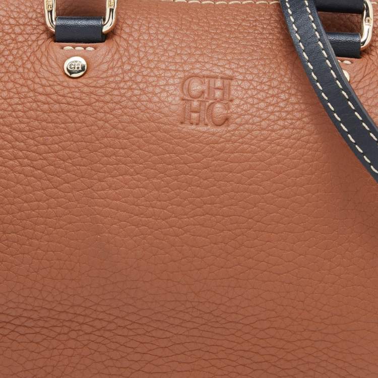 Pre Owned CH Carolina Herrera Tricolour Leather Zip Crosbody Bag