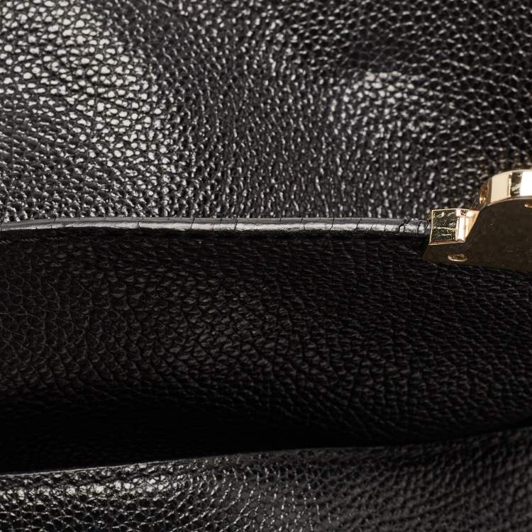 Pre Owned CH Carolina Herrera Black Leather Minuetto Flap Top Handle Bag