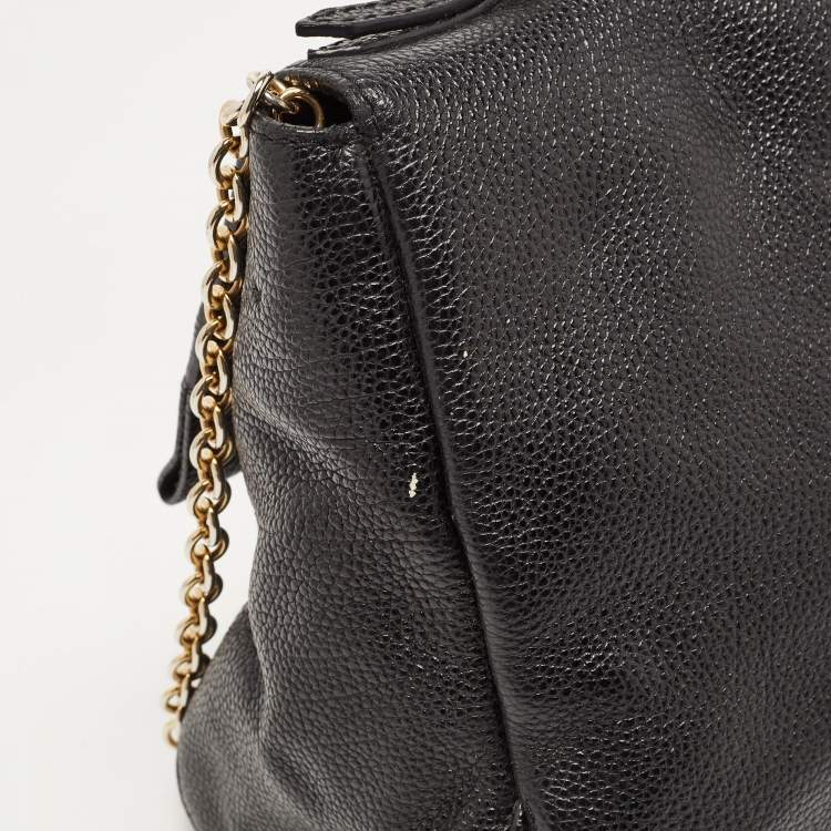Pre Owned CH Carolina Herrera Black Leather Minuetto Flap Top Handle Bag