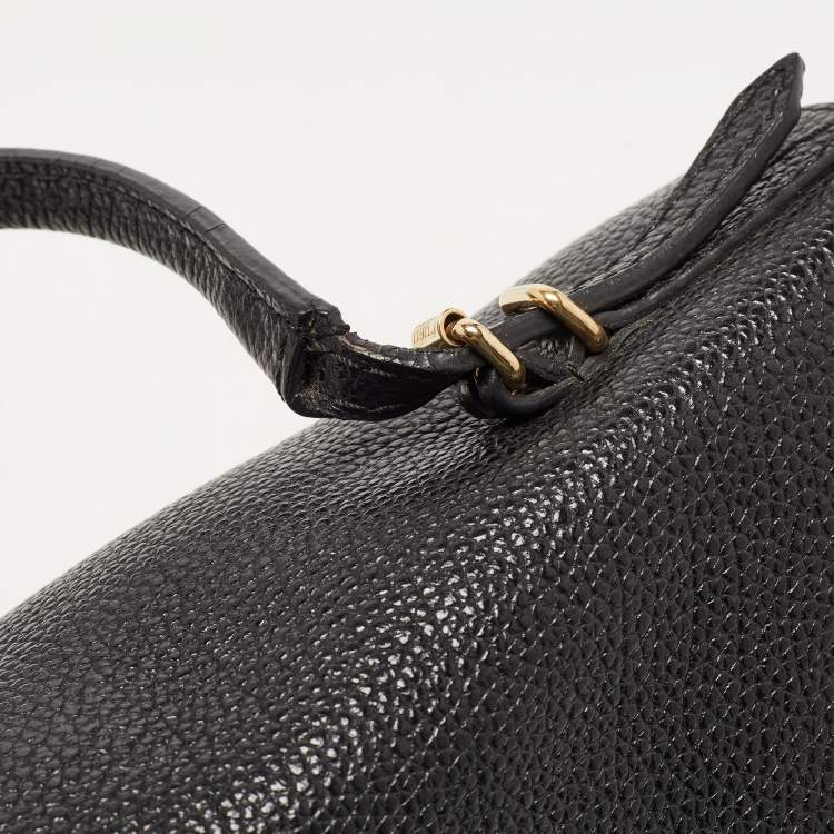 Pre Owned CH Carolina Herrera Black Leather Minuetto Flap Top Handle Bag