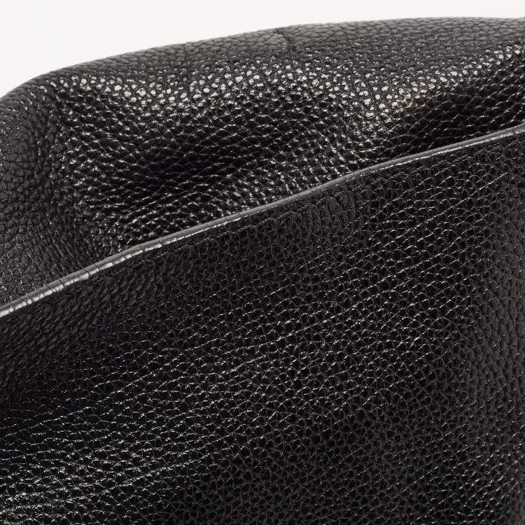 Pre Owned CH Carolina Herrera Black Leather Minuetto Flap Top Handle Bag
