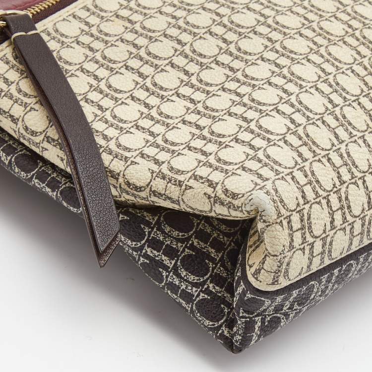 Pre Owned CH Carolina Herrera Tricolor Monogram Coated Canvas and Leather Inro Crossbody Bag