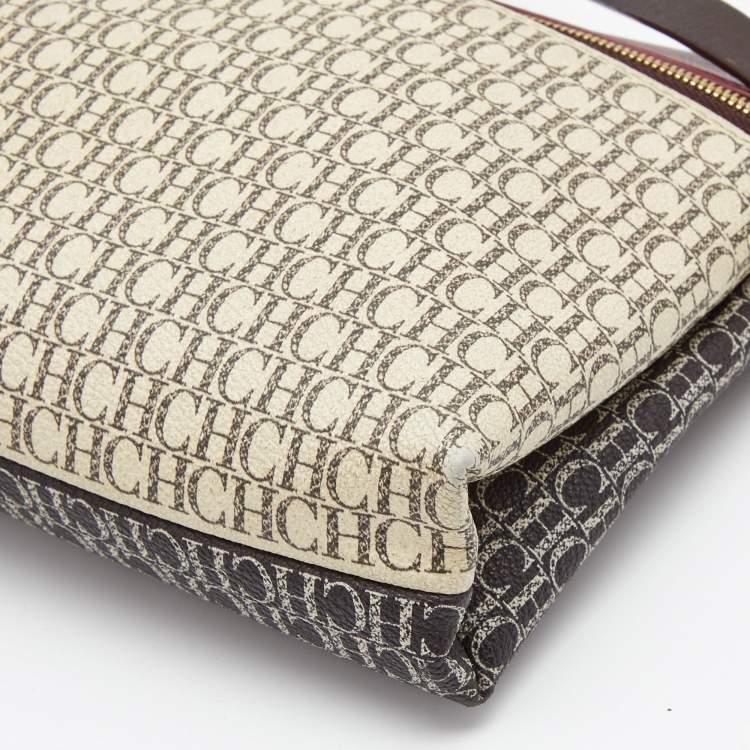 Pre Owned CH Carolina Herrera Tricolor Monogram Coated Canvas and Leather Inro Crossbody Bag