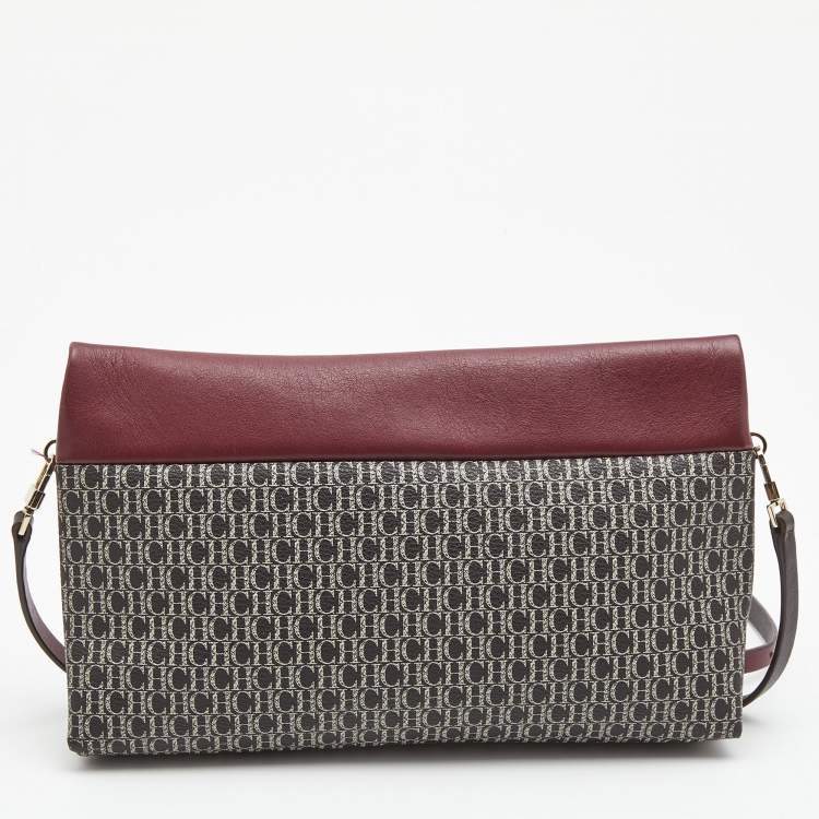 Pre Owned CH Carolina Herrera Tricolor Monogram Coated Canvas and Leather Inro Crossbody Bag