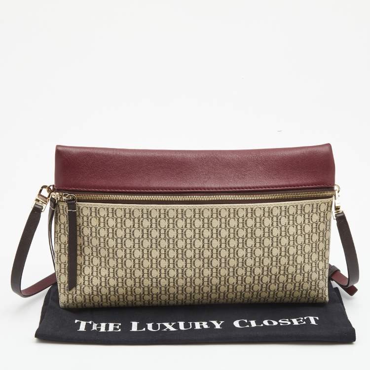 Pre Owned CH Carolina Herrera Tricolor Monogram Coated Canvas and Leather Inro Crossbody Bag