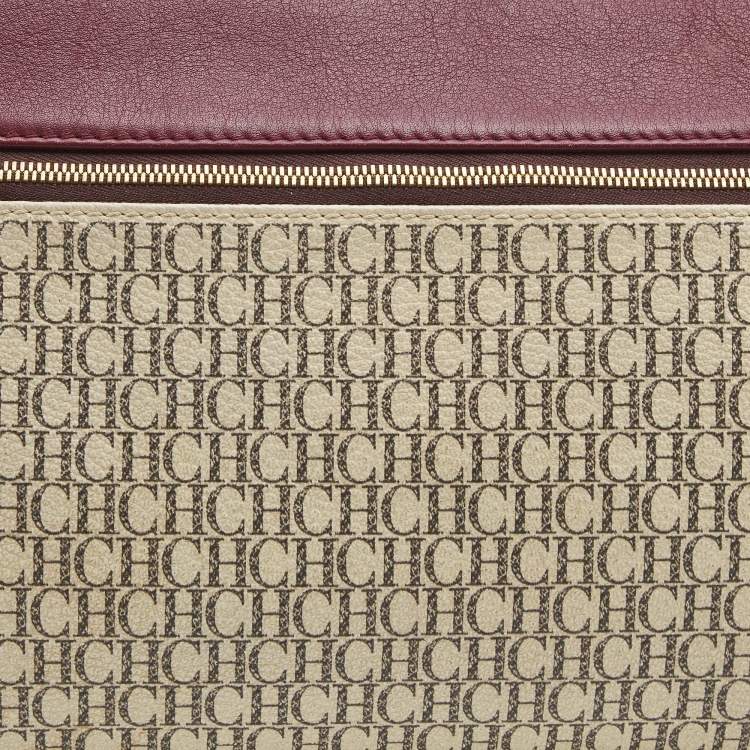 Pre Owned CH Carolina Herrera Tricolor Monogram Coated Canvas and Leather Inro Crossbody Bag