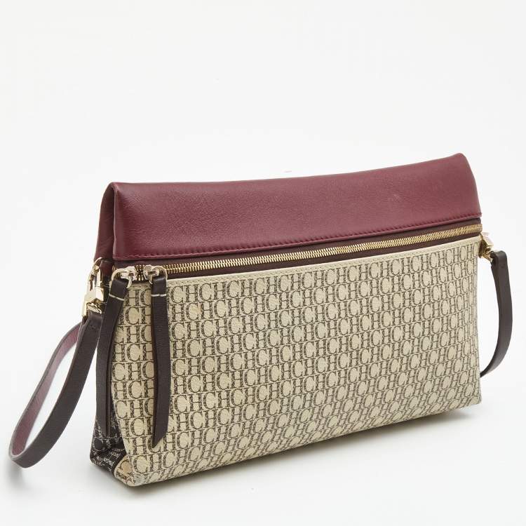 Pre Owned CH Carolina Herrera Tricolor Monogram Coated Canvas and Leather Inro Crossbody Bag