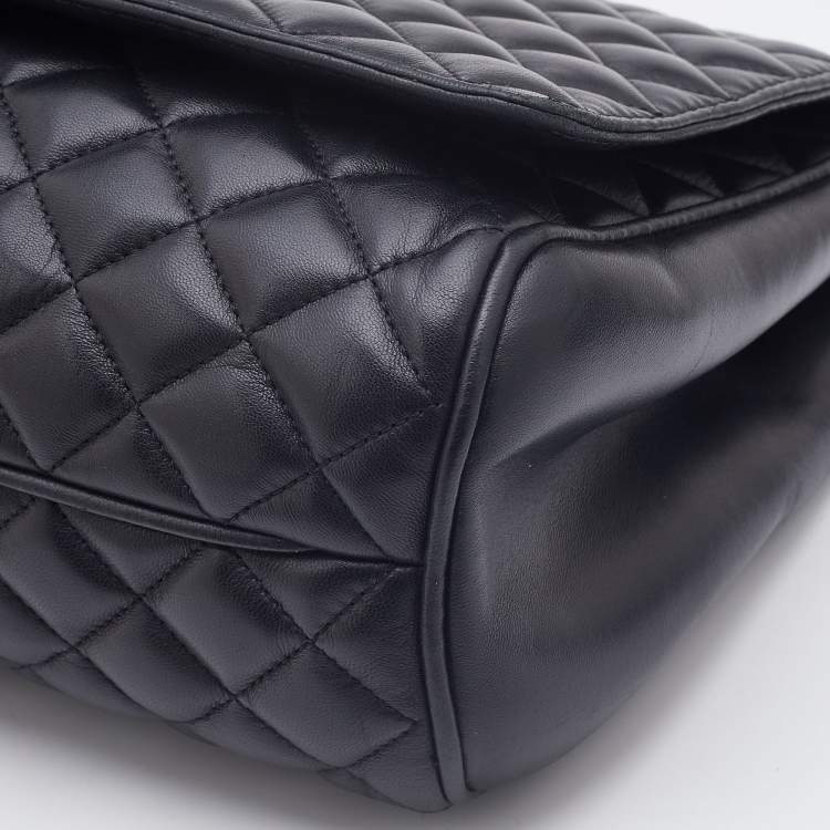 Pre Owned CH Carolina Herrera Black Quilted Leather Flap Chain Bag