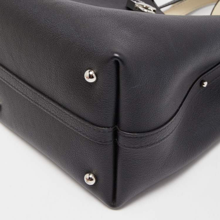 Pre Owned CH Carolina Herrera Black Leather Small Matryoshka Locked Shoulder Bag