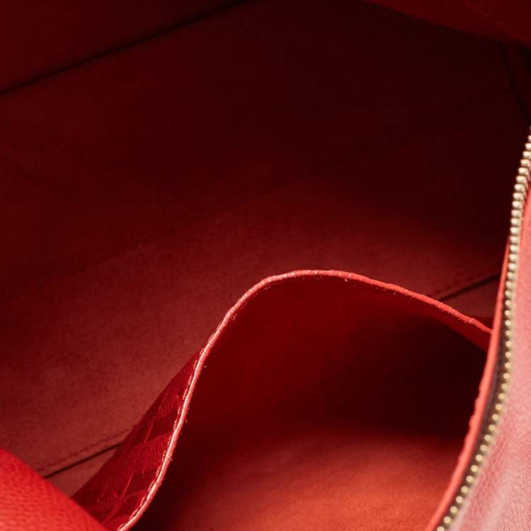 Pre Owned CH Carolina Herrera Red Leather Tempo Collection Adagio Tote