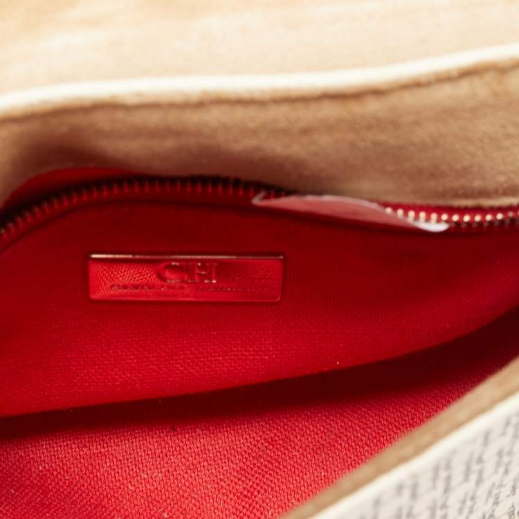 Pre Owned CH Carolina Herrera Multicolor Monogram Coated Canvas and Leather Flap Crossbody Bag