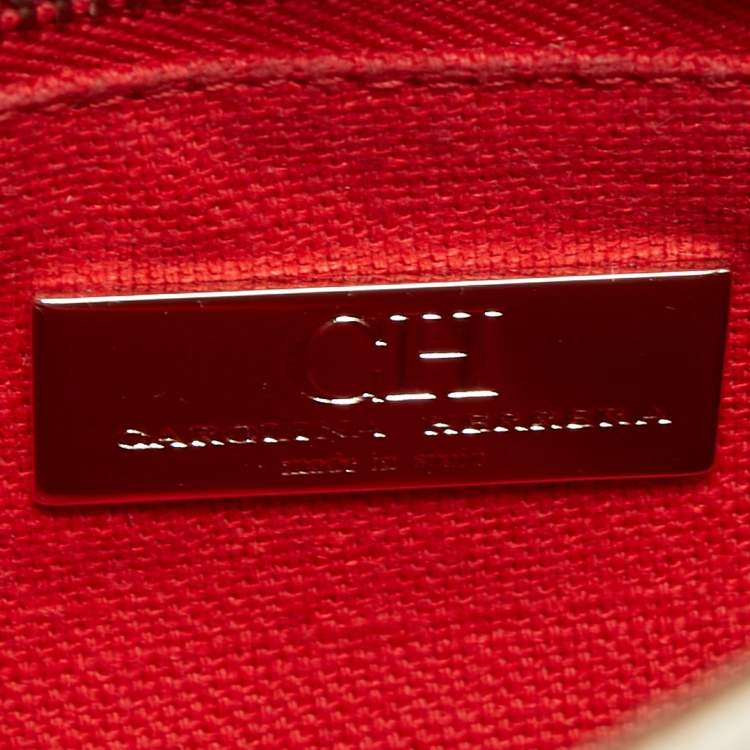 Pre Owned CH Carolina Herrera Multicolor Monogram Coated Canvas and Leather Flap Crossbody Bag