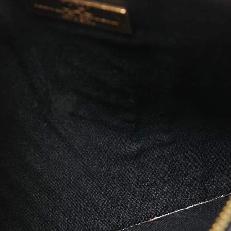 Pre Owned CH Carolina Herrera Black Quilted Leather Continental Pouch