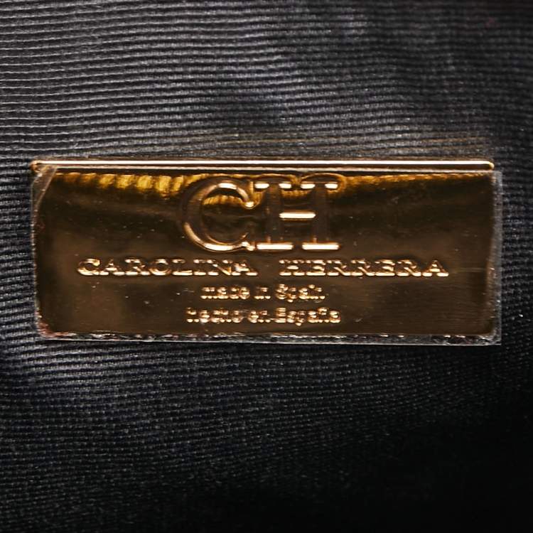 Pre Owned CH Carolina Herrera Black Quilted Leather Continental Pouch