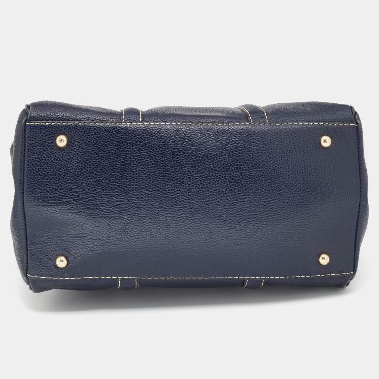 Pre Owned CH Carolina Herrera Blue Leather Andy Tote