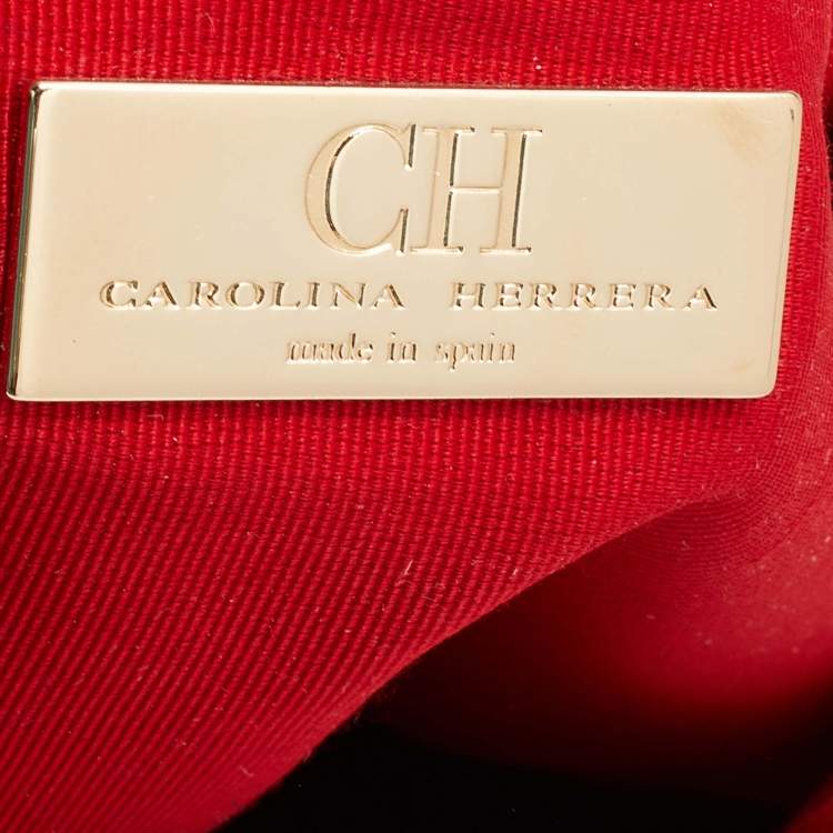 Pre Owned CH Carolina Herrera Navy Blue Leather Tassel Hobo