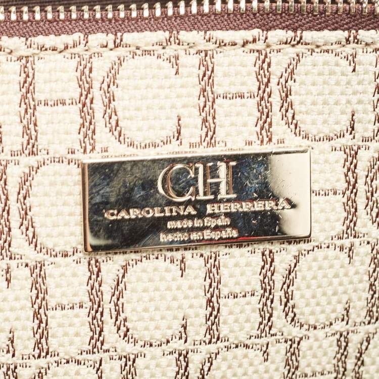Pre Owned CH Carolina Herrera Multicolor Monogram Canvas and Leather Shopper Tote