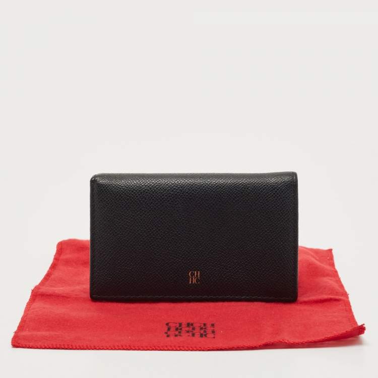 Pre Owned  CH Carolina Herrera Black Leather Bifold Wallet