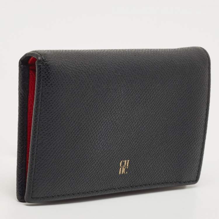Pre Owned  CH Carolina Herrera Black Leather Bifold Wallet