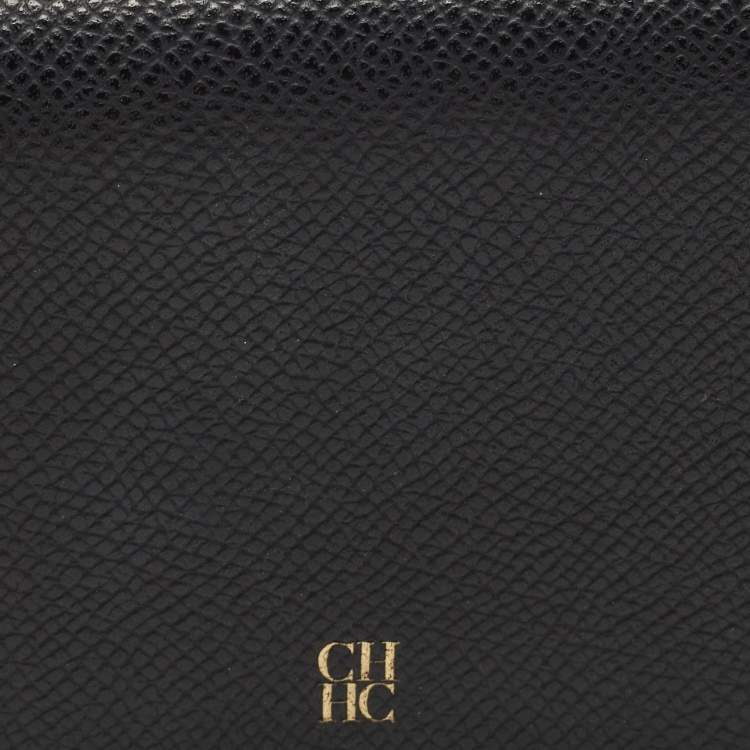 Pre Owned  CH Carolina Herrera Black Leather Bifold Wallet