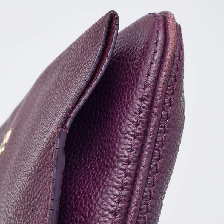 مملوكة مسبقًا CH Carolina Herrera Purple Leather Chain Flap Shoulder Bag