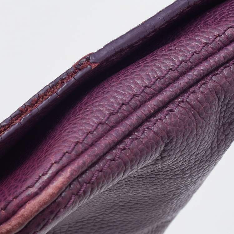 مملوكة مسبقًا CH Carolina Herrera Purple Leather Chain Flap Shoulder Bag