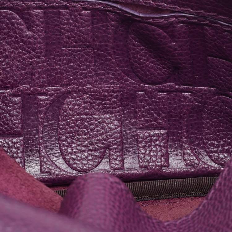 مملوكة مسبقًا CH Carolina Herrera Purple Leather Chain Flap Shoulder Bag