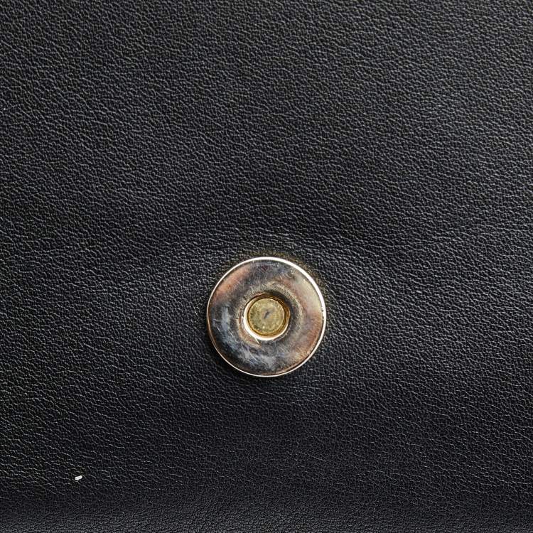 Pre Owned CH Carolina Herrera Black Leather New Baltazar Flap Shoulder Bag