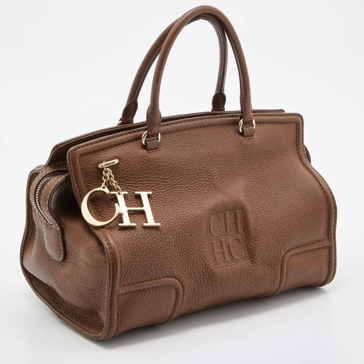Pre Owned CH Carolina Herrera Brown Leather Satchel