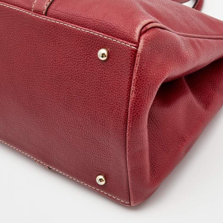 Pre Owned CH Carolina Herrera Red Leather Large Matteo Tote