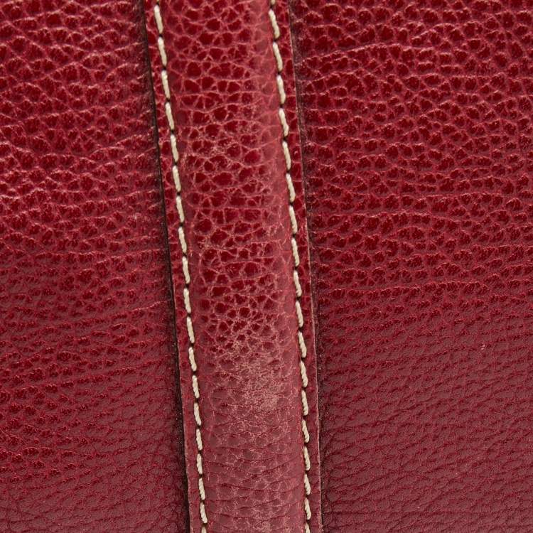 Pre Owned CH Carolina Herrera Red Leather Large Matteo Tote