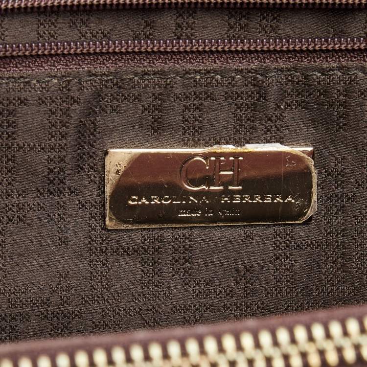 Pre Owned CH Carolina Herrera Red Leather Large Matteo Tote