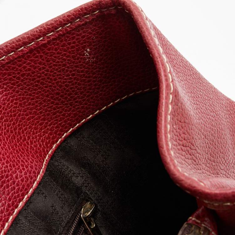 Pre Owned CH Carolina Herrera Red Leather Large Matteo Tote