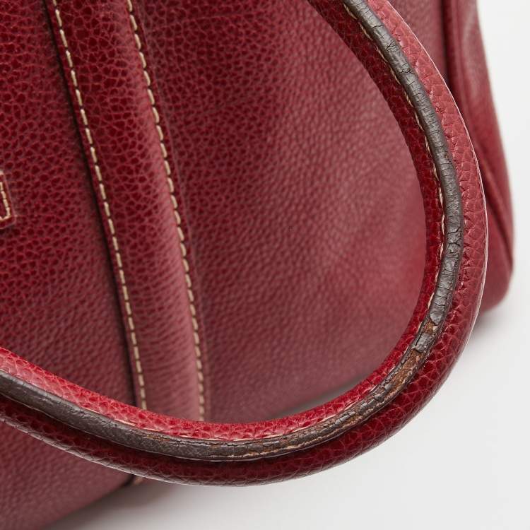 Pre Owned CH Carolina Herrera Red Leather Large Matteo Tote