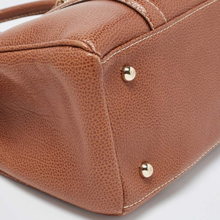 Pre Owned CH Carolina Herrera Brown Pebbled Leather Matteo Tote