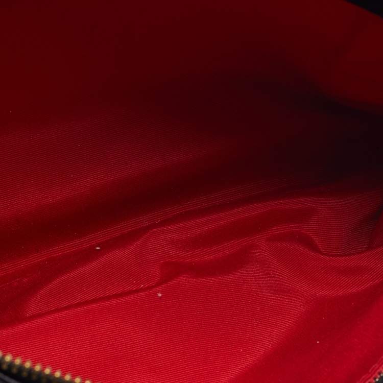 Pre Owned CH Carolina Herrera Black Monogram Leather Shoulder Bag